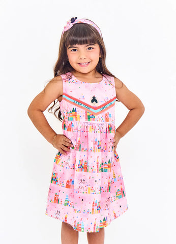 VESTIDO REINO DE MUITAS CORES ROSA