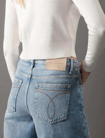 CALCA CKJ FEM JEANS WIDE LEG 5 POCKETS AZUL CLARO