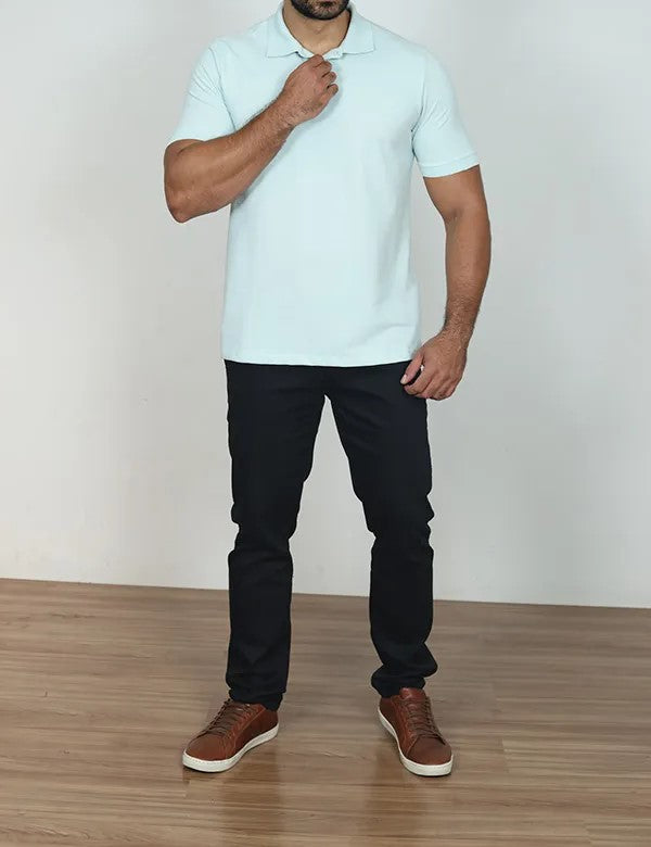 POLO MAS MC ESSENCIAL SLIM OGOCHI VERDE AGUA 6008