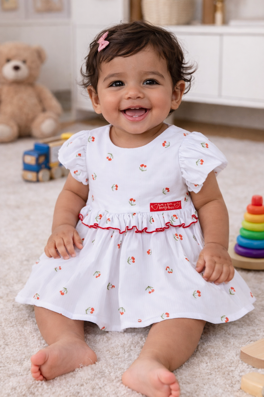 VESTIDO MIDI TRICOLINE ANA RUGA ESTAMP OFF WHITE