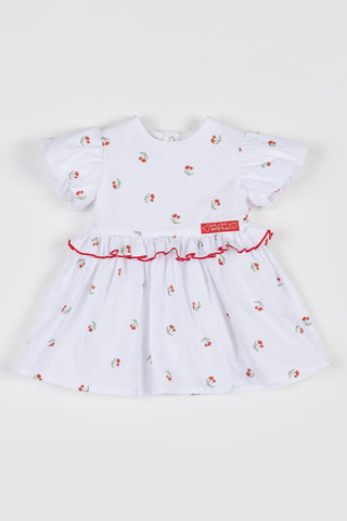 VESTIDO MIDI TRICOLINE ANA RUGA ESTAMP OFF WHITE