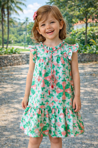 VESTIDO EST GOLA ALTA FEC AZELHA COSTAS VERDE CLARO