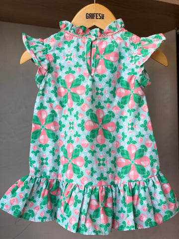 VESTIDO EST GOLA ALTA FEC AZELHA COSTAS VERDE CLARO