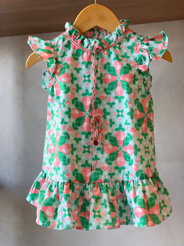 VESTIDO EST GOLA ALTA FEC AZELHA COSTAS VERDE CLARO