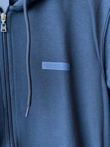 MOLETOM MAS ABERTO ZIP E CAP AEROPOSTALE MARINHO
