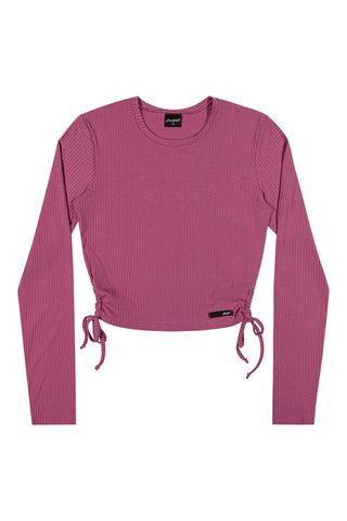 BLUSA FEM JUV ML RIB CANEL ABERT LAT ROSA