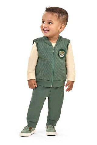 CONJ MAS CAM ML COLETE E CALCA MLT FELP VERDE MEDIO