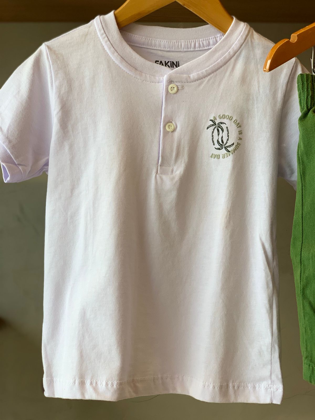 CONJ MAS CAM GL PADRE E BERM SARJA YARI BRANCO/VERDE