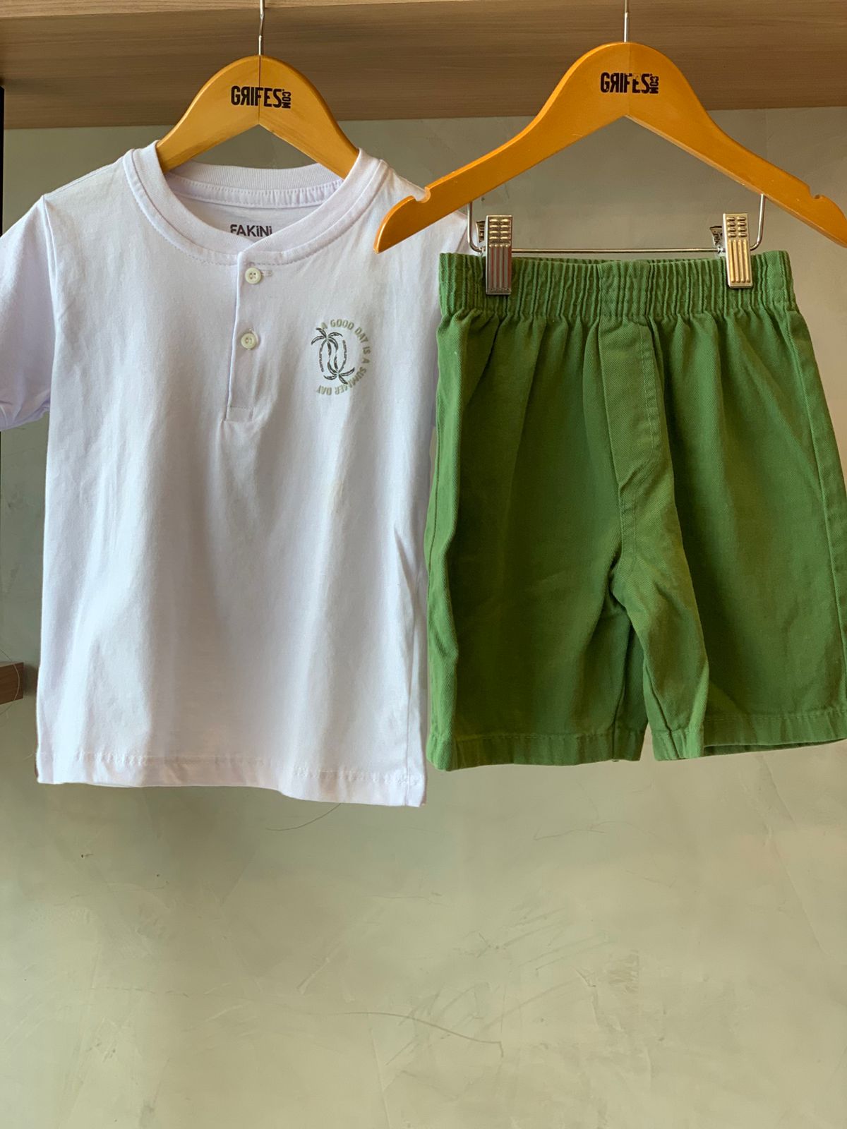 CONJ MAS CAM GL PADRE E BERM SARJA YARI BRANCO/VERDE