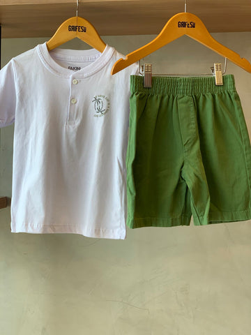 CONJ MAS CAM GL PADRE E BERM SARJA YARI BRANCO/VERDE