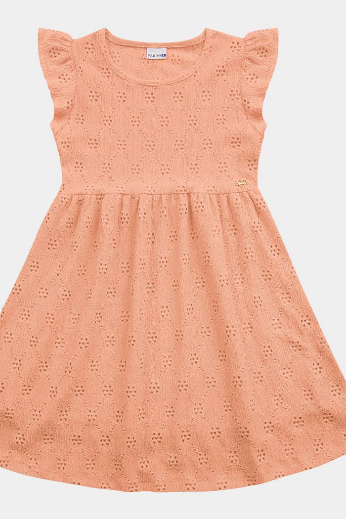 VESTIDO MC BAB EM TECIDO LAISE LARANJA