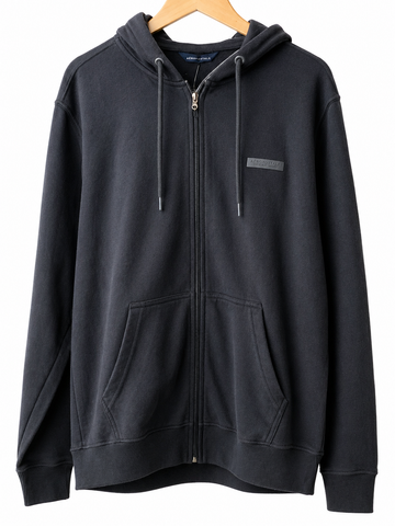 MOLETOM MAS ABERTO ZIP E CAP AEROPOSTALE PRETO