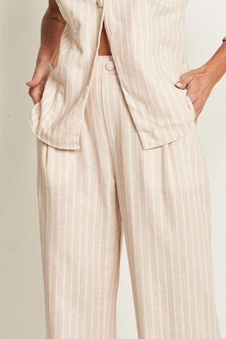 CALCA FEM EM PLANO LINEN RISCA DE GIZ AVEIA