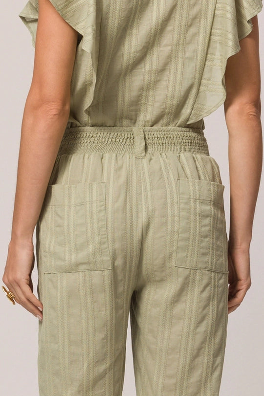 CALCA FEM EM PLANO CAMBRAIA LISTRADA VERDE CHA