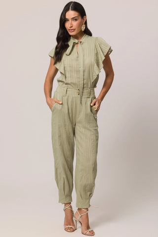 CALCA FEM EM PLANO CAMBRAIA LISTRADA VERDE CHA