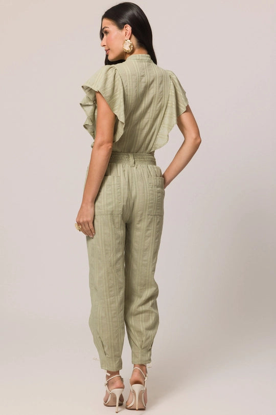 CALCA FEM EM PLANO CAMBRAIA LISTRADA VERDE CHA