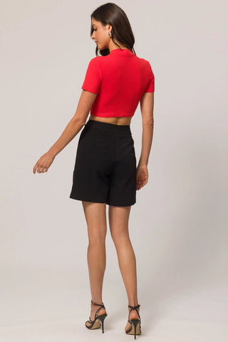 BLUSA CROPPED FEM MC EM RIBANA VERMELHO PAPOULA