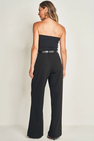 TOP FEM SEM ALCA EM MALHA BODYCON PRETO