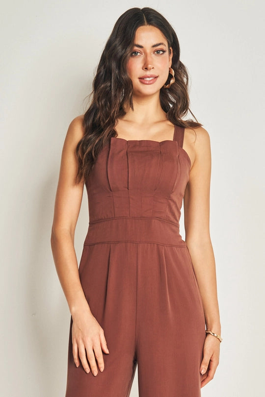 MACACAO DE ALCA FEM EM PLANO TENCEL CAFE