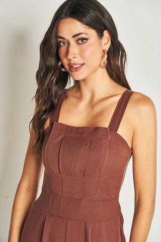 MACACAO DE ALCA FEM EM PLANO TENCEL CAFE