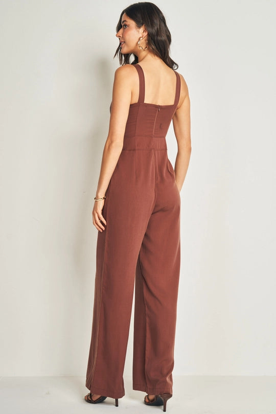 MACACAO DE ALCA FEM EM PLANO TENCEL CAFE