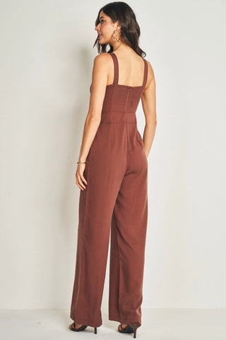 MACACAO DE ALCA FEM EM PLANO TENCEL CAFE