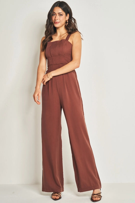 MACACAO DE ALCA FEM EM PLANO TENCEL CAFE