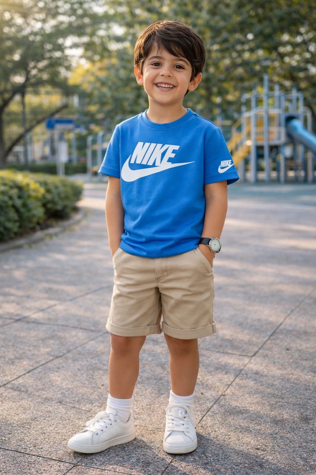 CAMISETA NIKE KIDS MAS FTR EVERGREEN AZUL CLARO B9F