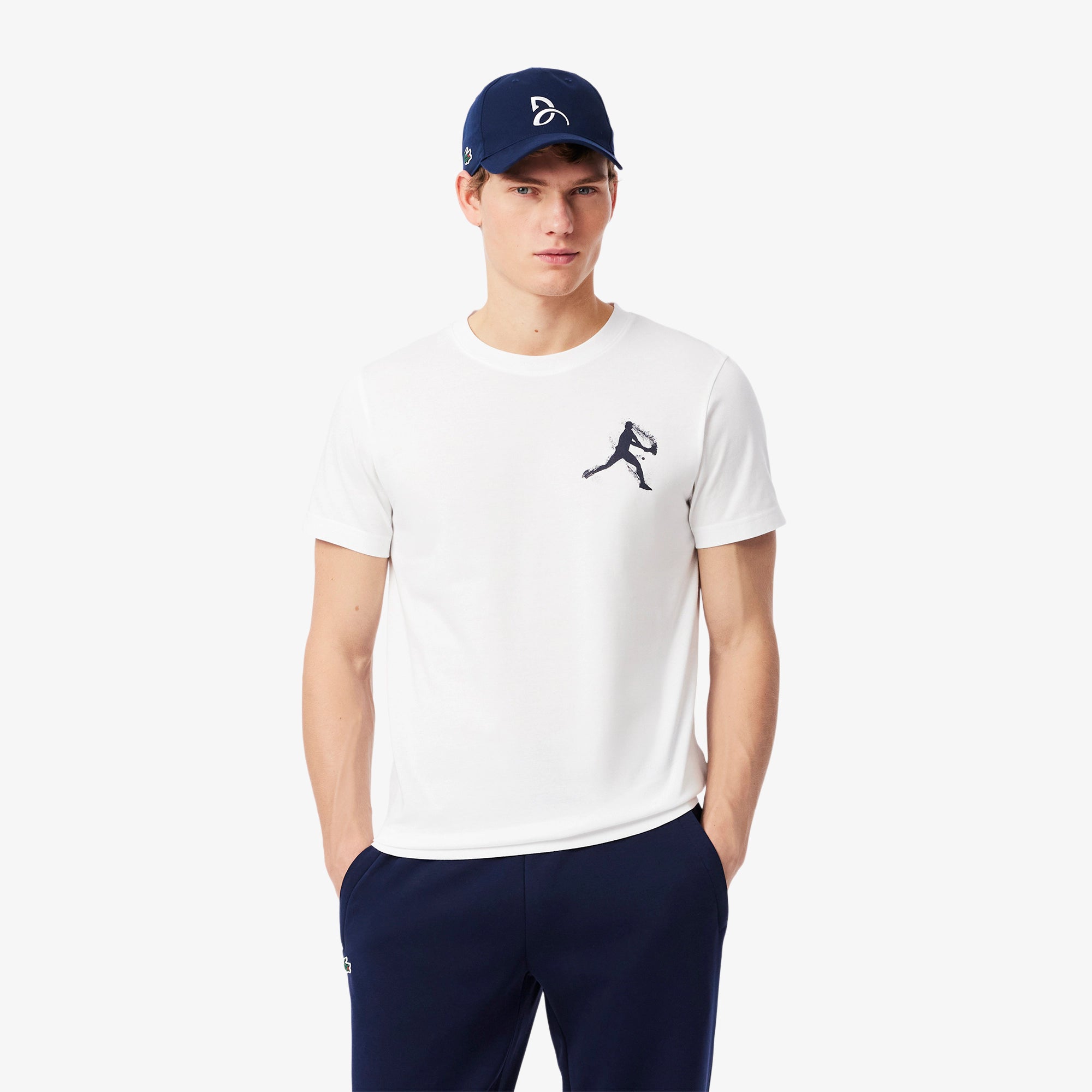 CAMISETA MASC MC E BONE LACOSTE BRANCO 522