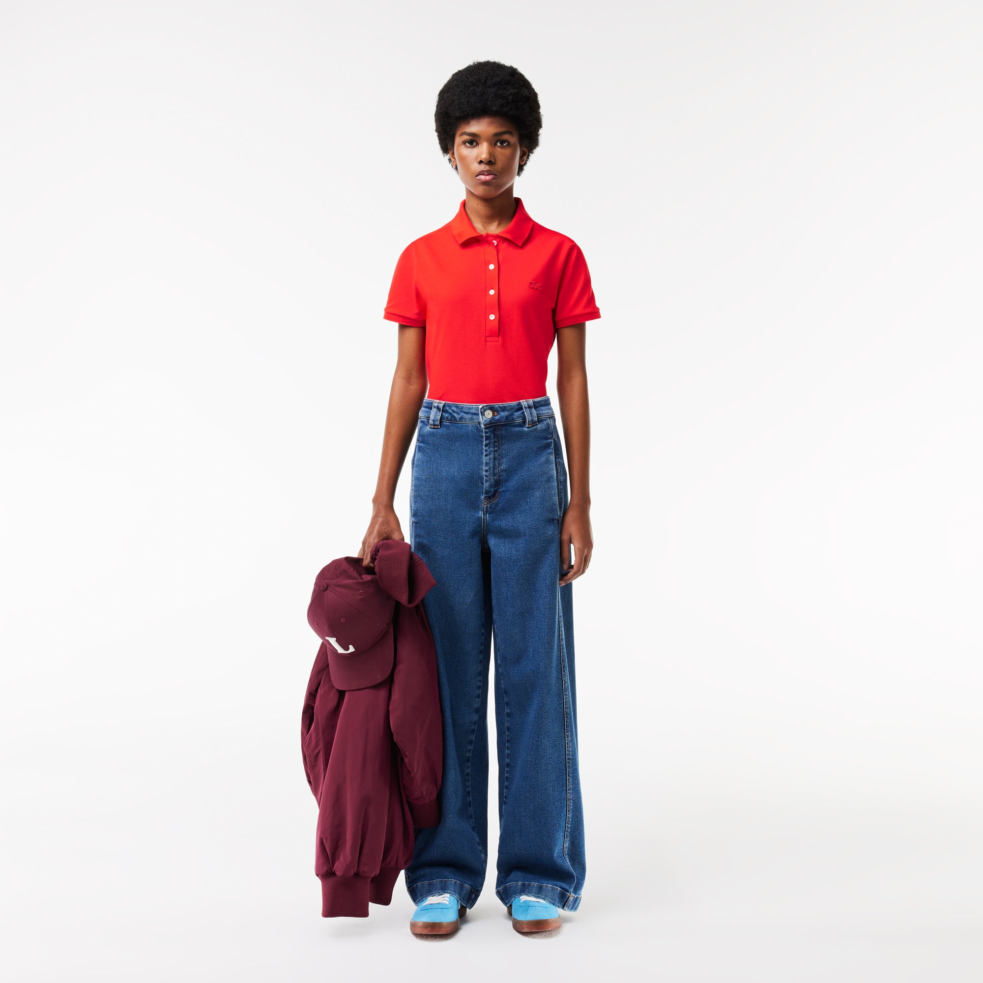POLO FEM MC LACOSTE VERMELHO ZBG