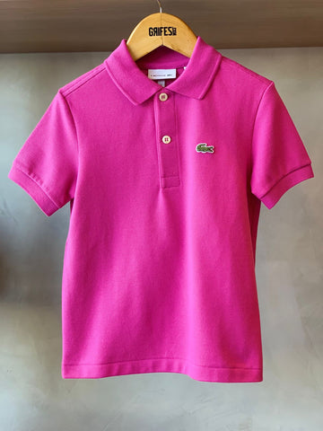 POLO MASC KIDS MC LACOSTE ROSA PINK I1L