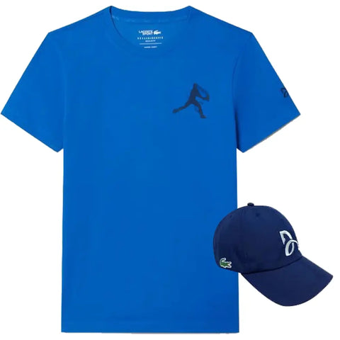 CAMISETA MASC MC E BONE LACOSTE AZUL ROYAL 892