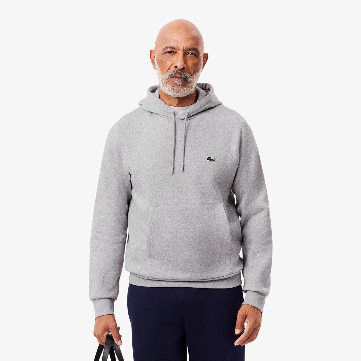MOLETOM CAPUZ LACOSTE CINZA CLARO CCA