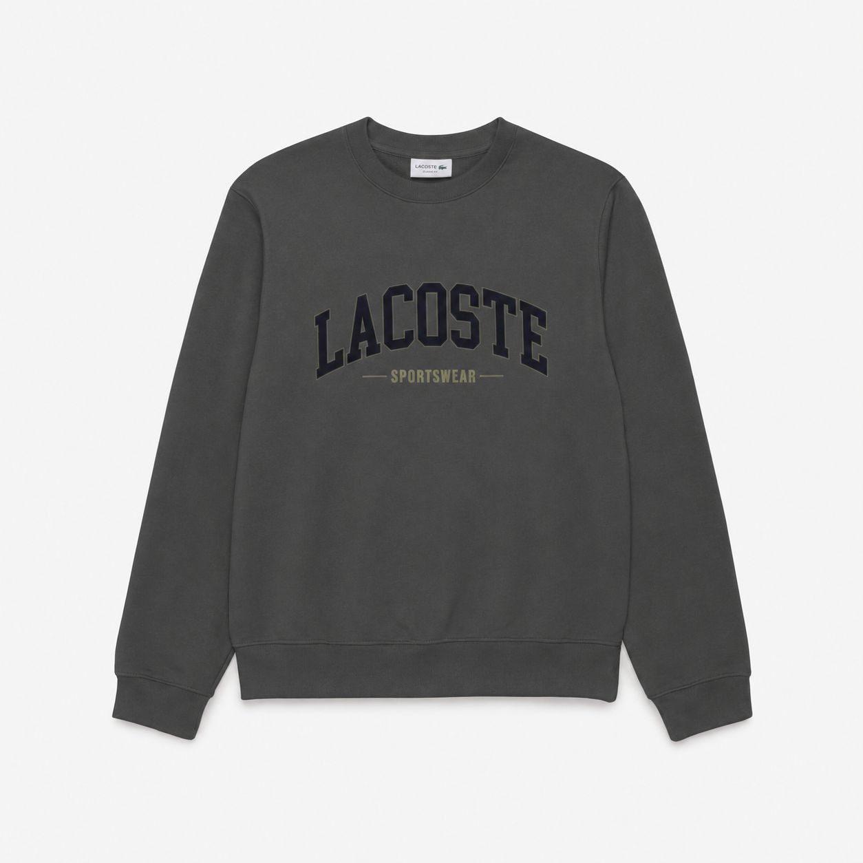 MOLETOM MAS CARECA LACOSTE CINZA ESCURO IVQ