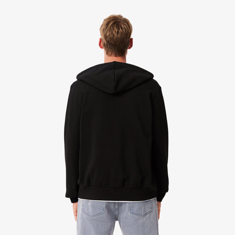 MOLETOM MAS ZIP E CAPUZ LACOSTE PRETO