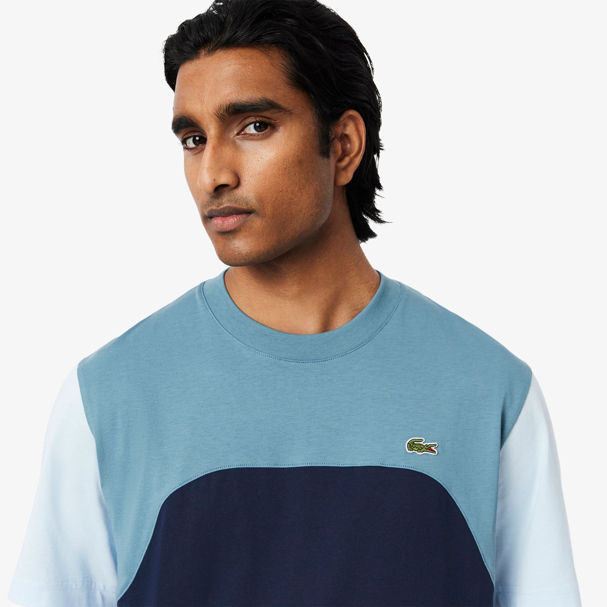 CAMISETA MAS MC BICOLOR LACOSTE AZUL I0M