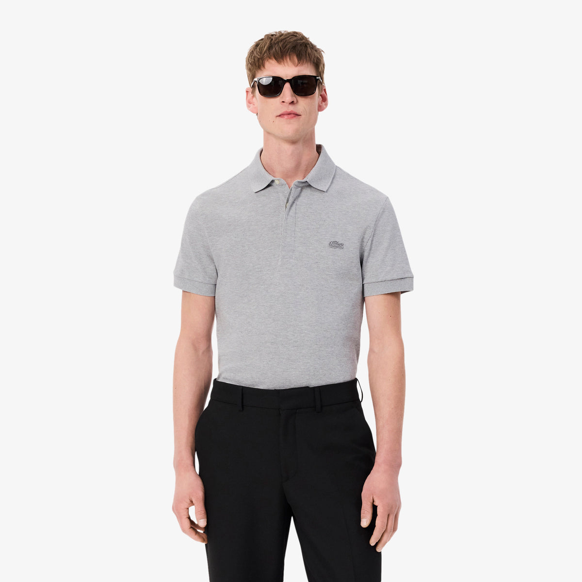 POLO MAS MC LACOSTE CINZA CLARO CCA