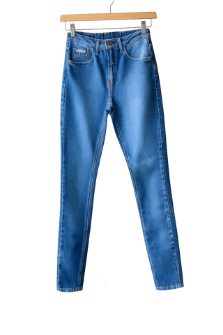 CALCA CKJ FEM JEANS SKINNY HIGH RISE AZUL MEDIO