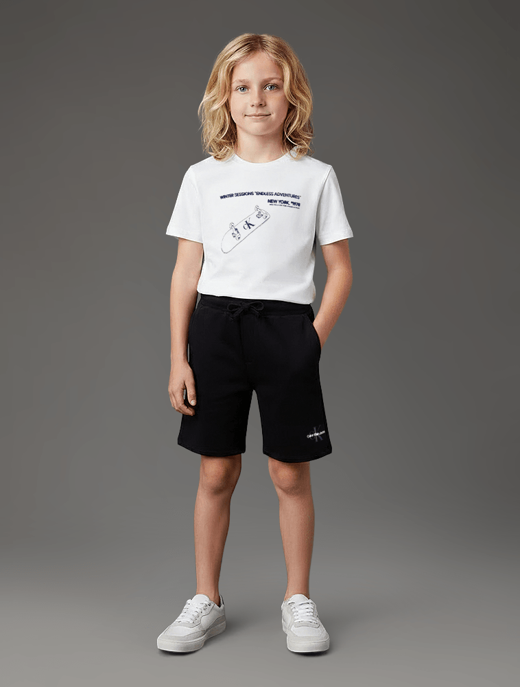 BERMUDA CKJ KIDS MOLETOM LOGO REISSUE PRETO