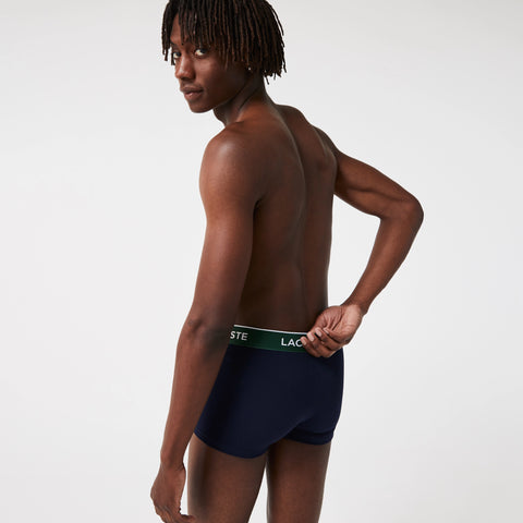 KIT 03 CUECAS BOXER CURTA LACOSTE MAR/VERM/VERDE HY0