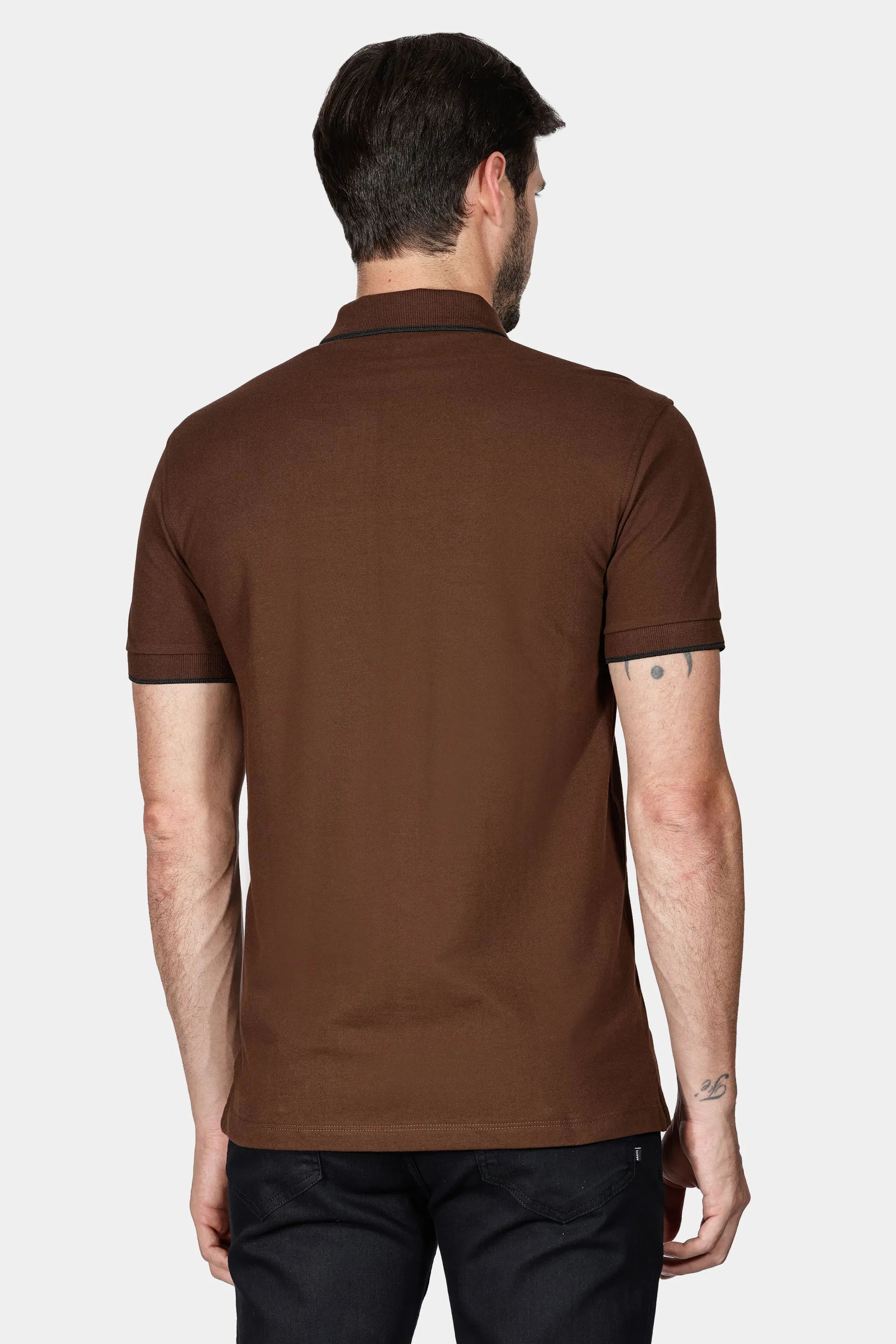 POLO MAS MC CLASSIC 1 FRISO ARAMIS CHOCOLATE/PRETO