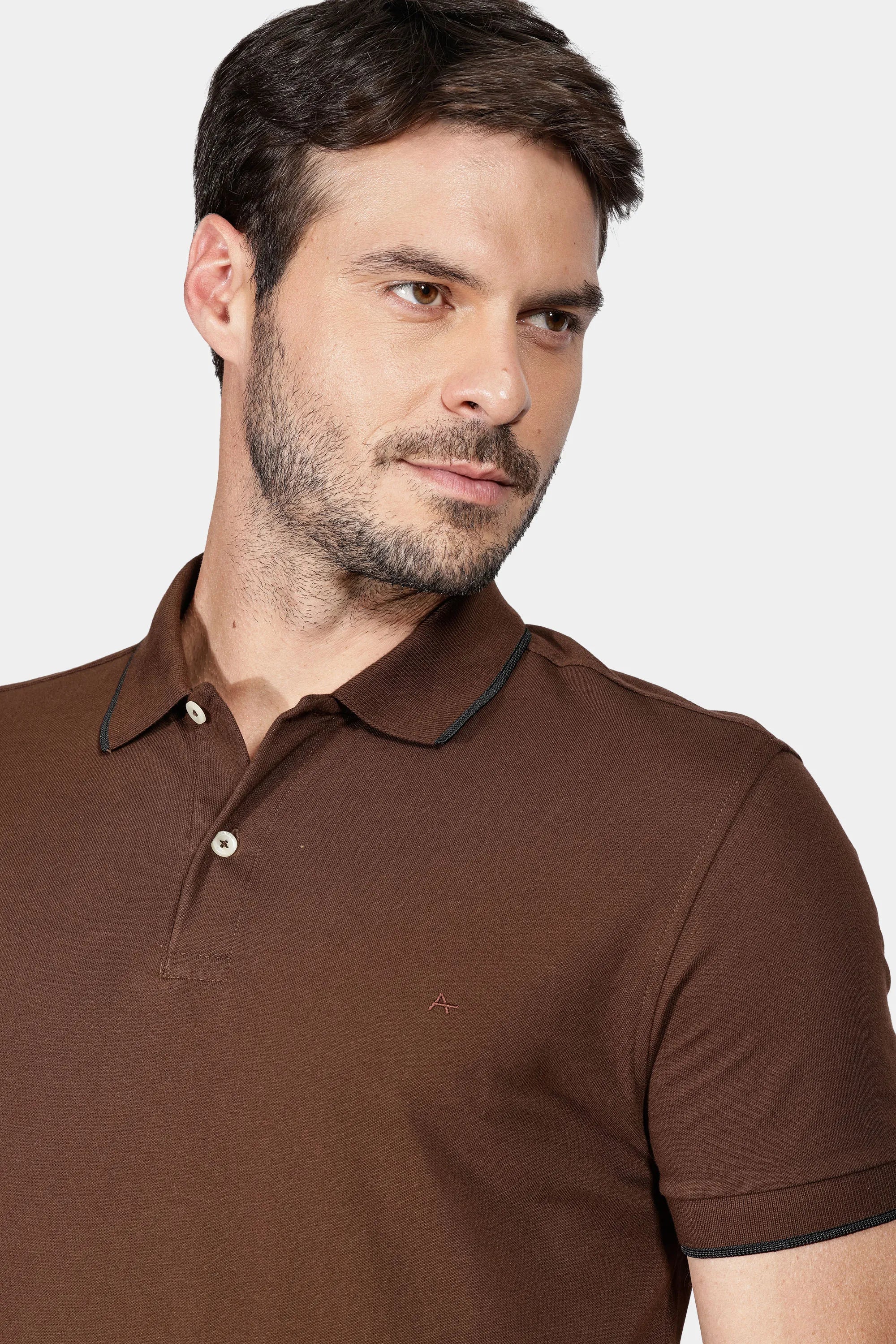 POLO MAS MC CLASSIC 1 FRISO ARAMIS CHOCOLATE/PRETO