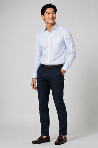 CAMISA MAS ML REG CB XADREZ CLASSICO BRANCO/AZUL