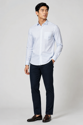 CAMISA MAS ML REG CB XADREZ CLASSICO BRANCO/AZUL