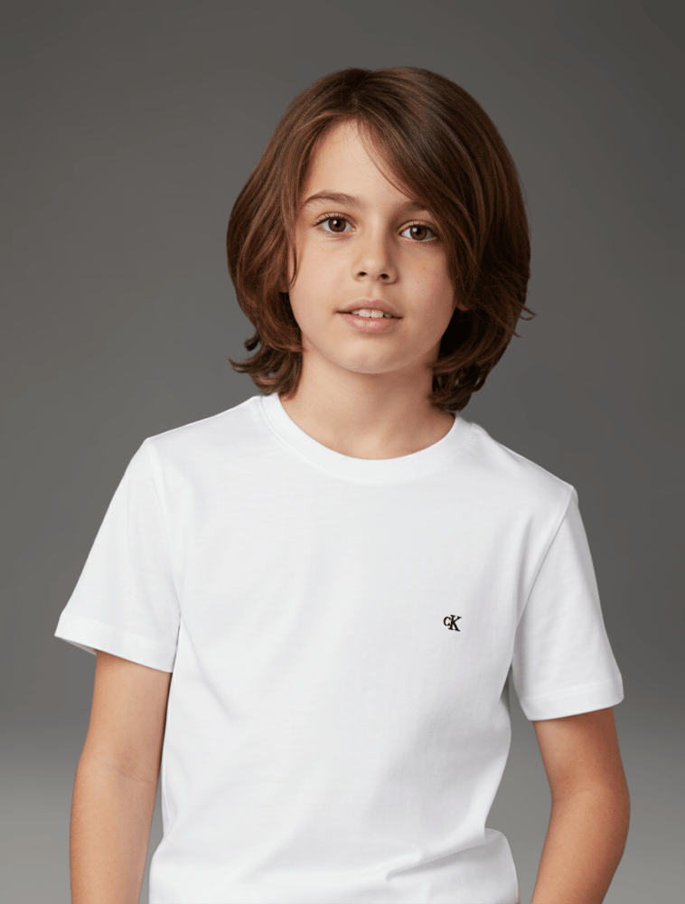 CAMISETA CKJ KIDS MAS MC CK BORDADO BRANCO