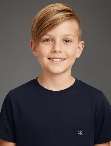 CAMISETA CKJ KIDS MAS MC CK BORDADO MARINHO