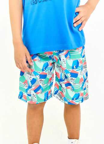 CONJ MAS CAM E BERM SKATE ALPHABETO ROYAL/VERDE