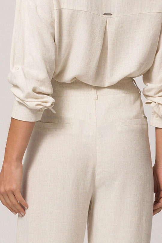 CALCA FEM DE TECIDO FLAME VISCOLINHO NATURAL