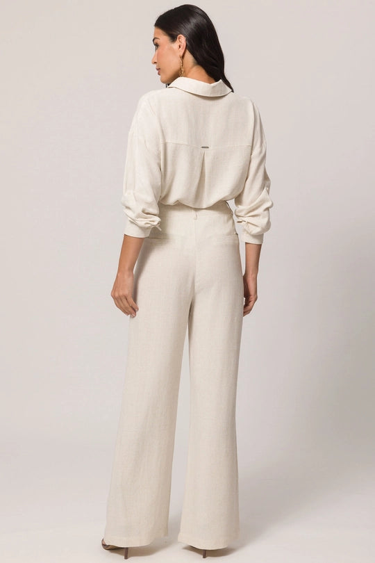 CALCA FEM DE TECIDO FLAME VISCOLINHO NATURAL