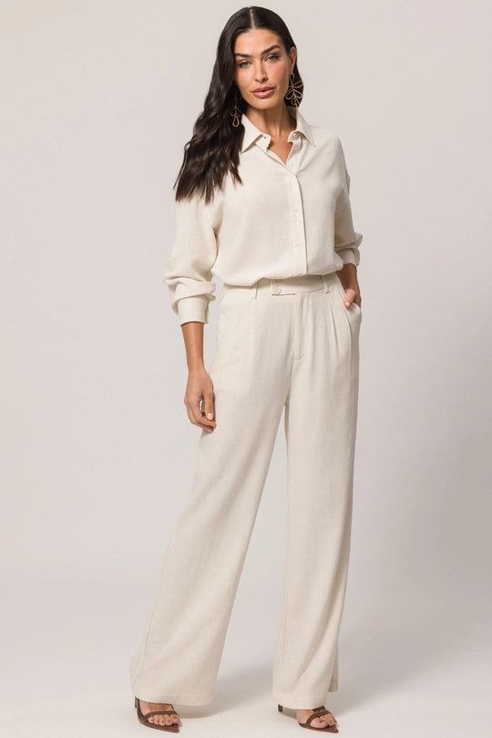 CALCA FEM DE TECIDO FLAME VISCOLINHO NATURAL